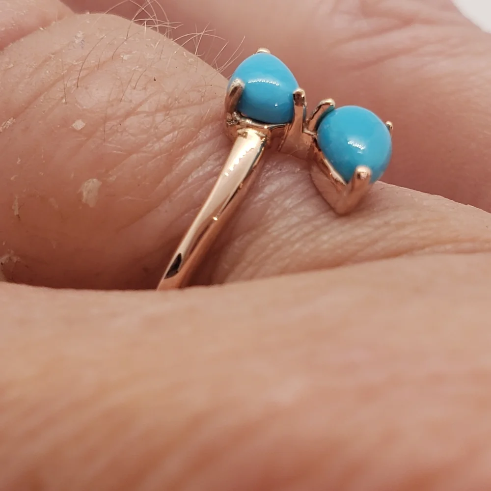 Sleeping Beauty Turquoise Bypass Ring - Picture 11 of 13